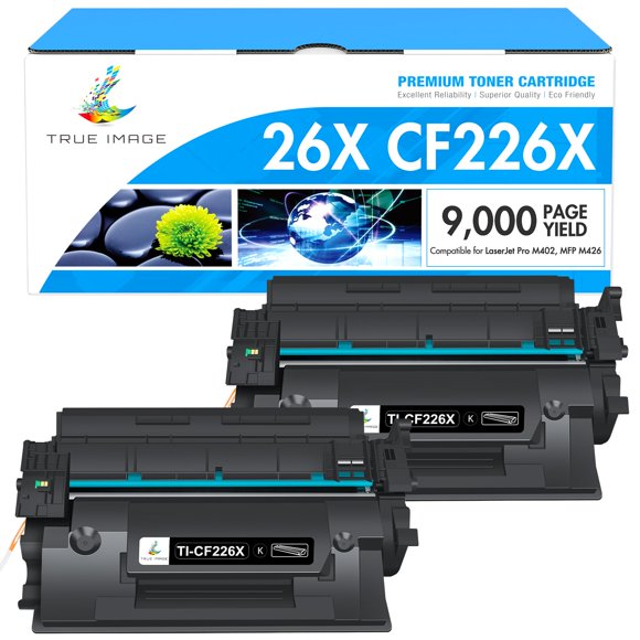 Cartucho de tóner TRUE IMAGE CF226X 26X negro, paquete de 2 unidades para HP