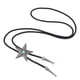 thumbnail image 1 of Black Pu Leather Western Cowboy Rodeo Bolo Tie Bola Collar Plata Antigua, 1 of 5
