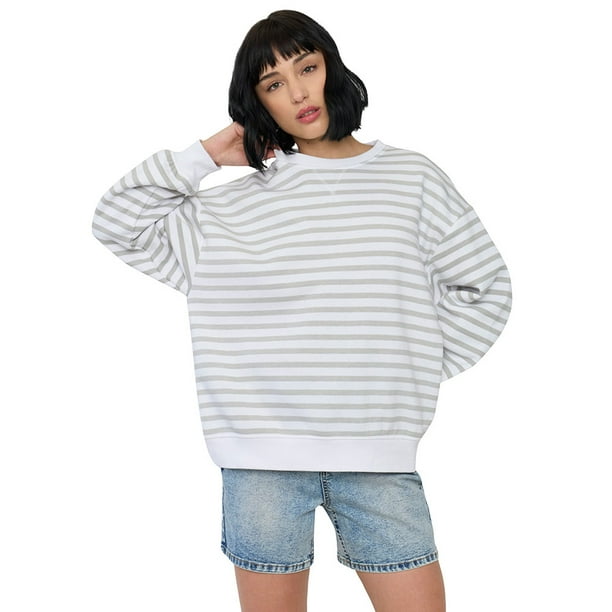 Polerón Mujer Oversize Gris Corona