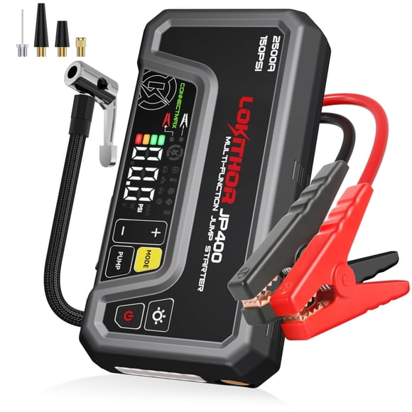 Arrancador LOKITHOR JP400 2500 A 12 V con compresor de aire