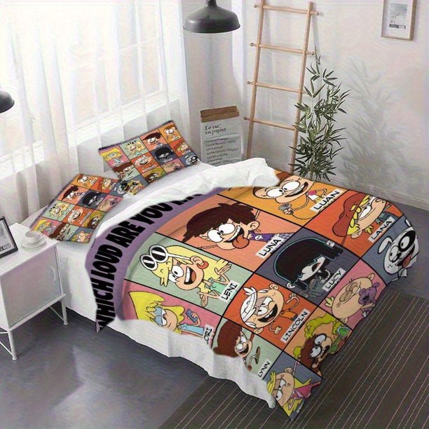 The Loud House Three-Piece Printed Duvet Cover Set Soft and Breathable Bedroom Decor