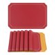 thumbnail image 1 of REGALWOVEN Juego de 6 Manteles Individuales de Cuero para Decoración de Mesa de Cocina y Comedor Lavables Resistentes al Calor Manteles Individuales Limpiables Rojo+Amarillo 18*12in, 1 of 7