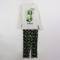 Pijama Manga Larga Niño Gris Creeper Minecraft