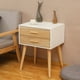 thumbnail image 2 of Velador Dormitorio Alba 2 Cajones Blanco Madera, 2 of 3