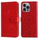 thumbnail image 2 of Funda tipo cartera FOXDOCK para iPhone 16 Pro Max , diseño girasol en relieve, cuero PU, cierre magnético, soporte y tarjetero, 2 of 5