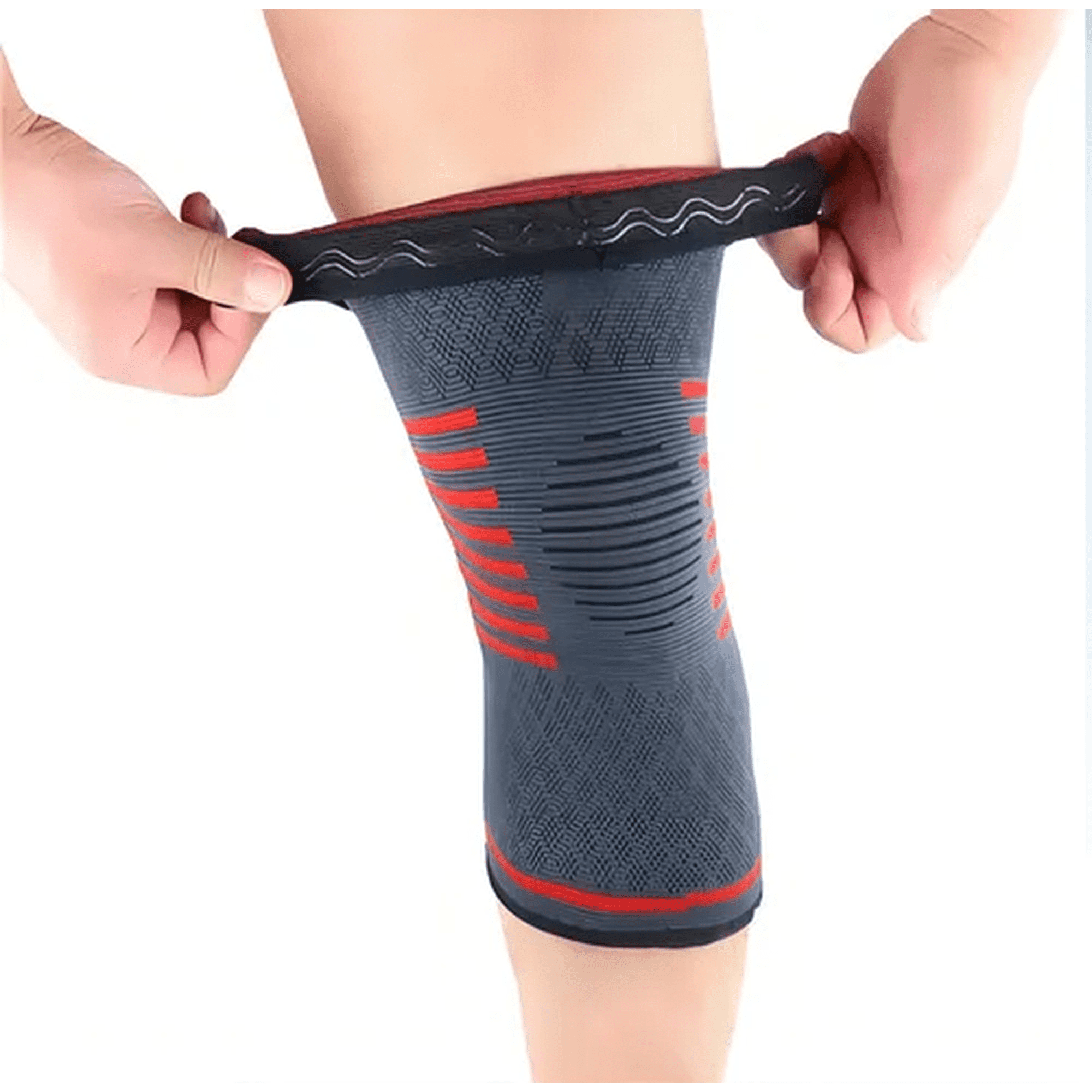 Genérico - Rodillera De Compresión Con Fibra De Cobre Multiproposito Color Rojo