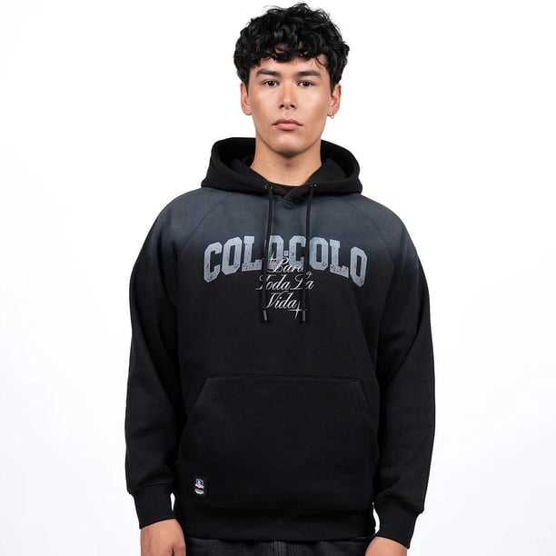 Poleron Hombre Colo Colo Urbano Hoodie Para Toda La Vida Negro