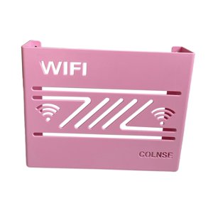 Magideal - Estante De Almacenamiento De Enrutador, Organizador De Almacenamiento De Cables Montado En La Pared, Estuche De Gestión De Cables, Estuche De Almacena Rosado