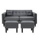 thumbnail image 1 of Sofa New Retro 3c + 2 Pouf Felpa 00 Gris, 1 of 6