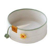 Magideal - Cama De Gato Algodón Cesta De Cesta Para Dormir Muebles Muebles Fácil De Limpiar Nido De Gatito Tejido A Mano Para Gatos Interiores Pequeños Mascotas 40 Cm X 14 Cm