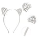 thumbnail image 2 of Bargains Únicos Navidad 1 Pc Diadema Elegante con Orejas de Gato de Diamante Falso para Mujeres Niñas 6.30"x6.10" Tono Plateado, 2 of 4
