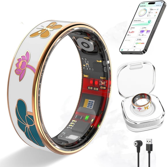 Anillo Inteligente TESKKR para Mujer - Monitor de Fitness 4‑5 g IP68