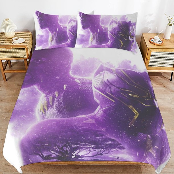 Chadwick Boseman Bedding Sets Ultra Soft Skin-Friendly Duvet Cover 3 Piece, Cute Comforter Cover Bed Set for Boys Girls Kids