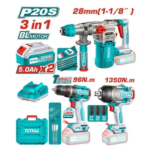 Kit Rotomartillo, Taladro Y Llave De Impacto Inalámbrica 20V Total