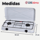 thumbnail image 2 of Cocina Encimera a Gas Licuado 2 Platos+KIT de instalación Cocinilla Blanco, 2 of 6