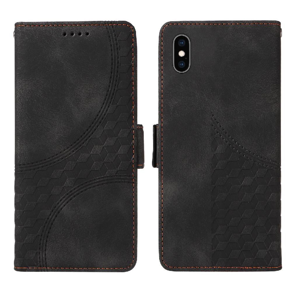 Carcasa Foxdock Iphone Xs Max De Cuero Pu, Diseño Acolchado Clásico, Protección Contra Caídas Y Rayones