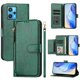 thumbnail image 4 of Funda tipo cartera para REALME NARZO 50 PRO 5G con bolsillo con cremallera, tarjetero, soporte, correa para la muñeca y tapa de cuero verde, 4 of 5