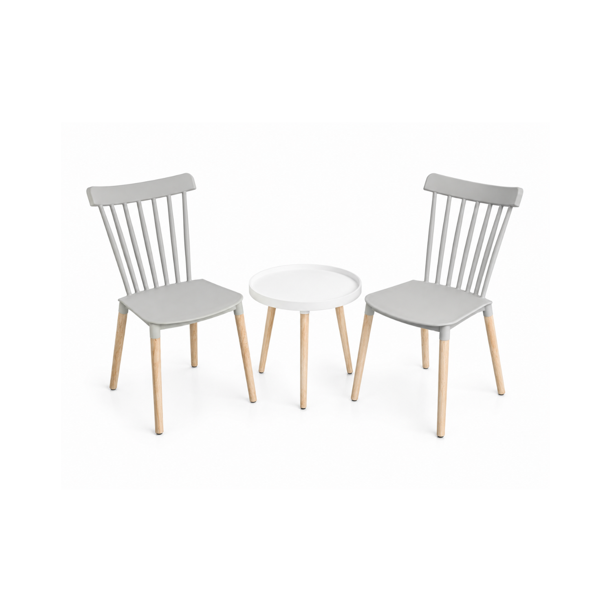Set de Terraza Windsor Magic - Blanco / Gris