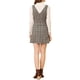 thumbnail image 3 of INSPIRE CHIC Vestido Pichi de Tirantes Sin Mangas para Mujer de Vuelta al Colegio con Estampado de Pata de Gallo S Marrón Negro, 3 of 8