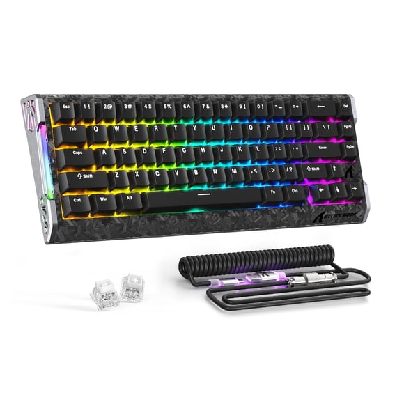 ATTACK SHARK R68 HE con cable, teclado gaming mecánico TKL RGB 8K, negro