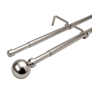 Metalhsa - Set Barras Para Cortina Doble 16/19 Mm Extensible De 170-320 Cm Satín Bola