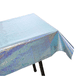 thumbnail image 4 of Paquete de 2 manteles de aluminio de 1 m x 2,7 m, de plástico brillante, para decoración de mesas de fiesta., 4 of 5