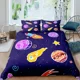 thumbnail image 1 of x977 Bed SheetsRocket Duvet Cover Set Size Spaceship Bedding Set Twin Microfiber Outer Space Galaxy Stars Planet Cartoon Style Quilt Cover 3-Piece Bedding Set (1 Duvet Cover + 2 Pillow Shams) nj977, 1 of 5