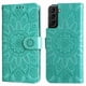 thumbnail image 1 of Funda tipo cartera FOXDOCK para Samsung Galaxy S21 Plus , diseño girasol en relieve, cuero PU, cierre magnético, soporte y tarjetero, 1 of 5