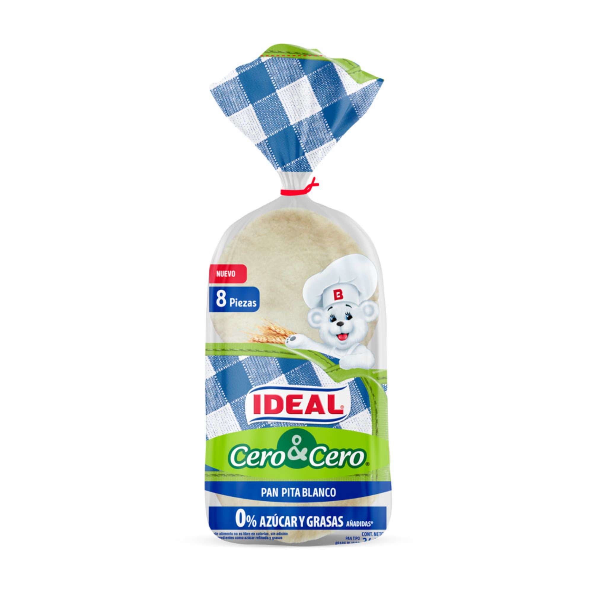 Pan Pita Blanca Cero & Cero 1 Un 344 g Ideal