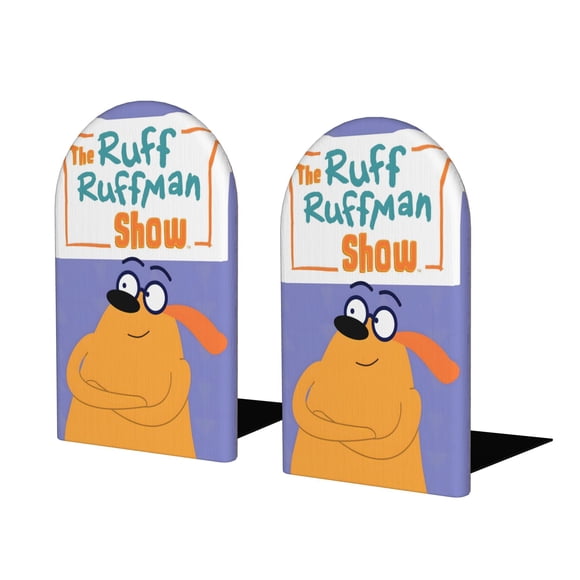 ¡Búsqueda! con Ruff Ruffman Sujetalibros decorativos temáticos, tope para estantería con base antideslizante, uso dual para hogar y oficina - 2 piezas