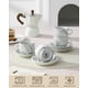 thumbnail image 4 of MALACASA Juego de 4 Tazas de Espresso de 4 oz de Porcelana con Platillos y Soporte Metálico, Apilables, Tazas para Cappuccino, Set Gris Mármol para Bebidas de Café, Latte y Té, 4 of 9