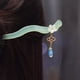 thumbnail image 1 of Vintage Chinese Style Cheongsam Hair Accessories: Handmade Hanfu Acetate Hairpin with Jade Flower Tassel, 1 of 5