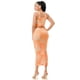 thumbnail image 3 of Saronite Conjunto de Vestido y Falda Ajustados sin Costuras con Top Corto de Tubo con Lavado Mineral, Color Moca (para Mujer), 3 of 4