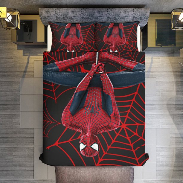 Spider-Man 3 Pieces Duvet Cover Set Full Size Super Soft Fade Resistant Microfiber