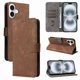 thumbnail image 4 of Funda Billetera para iPhone 16 Plus con Soporte - Cartera de Cuero con Ranuras Marrón, 4 of 5