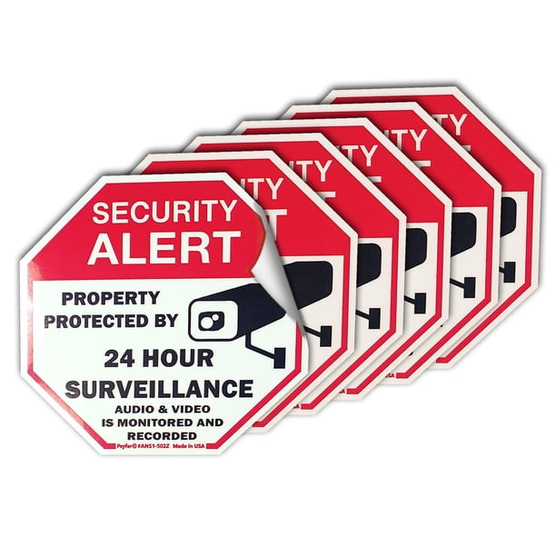 Pegatinas de seguridad Psyfer, sin decoloración UV, paquete de 6, 2.625 pulgadas, EE. UU.