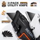 thumbnail image 2 of REXBETI Box Cutter de 2 unidades, cuchillos cartoneros con almacenamiento de hojas, 2 of 3