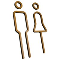 Bothyi - Letrero De Baño Para Hombres Y Mujeres, Letrero De Símbolo De Inodoro Ligero Para Parks Bar Store Dorado