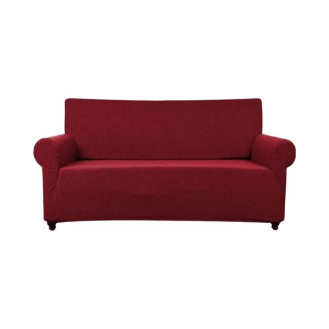 Genérico - Funda De Sillon 3 Cuerpos Cuadrille Color Burdeo