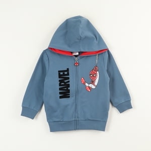Poleron Abierto Niño Spiderman Hanging Azul Marvel
