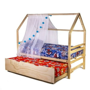 Mpa Decohogar - Cama Infantil De Madera, Base Cama Nido Casita Sb - 1,5 Plaza