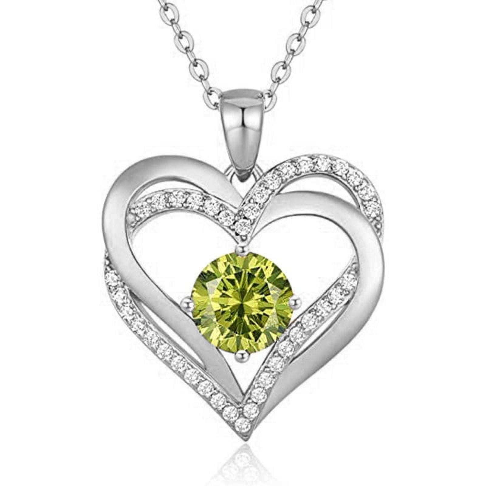 Collar Heshpaws Love Pendant Con Birthstone Zirconia Y Caja De Regalo