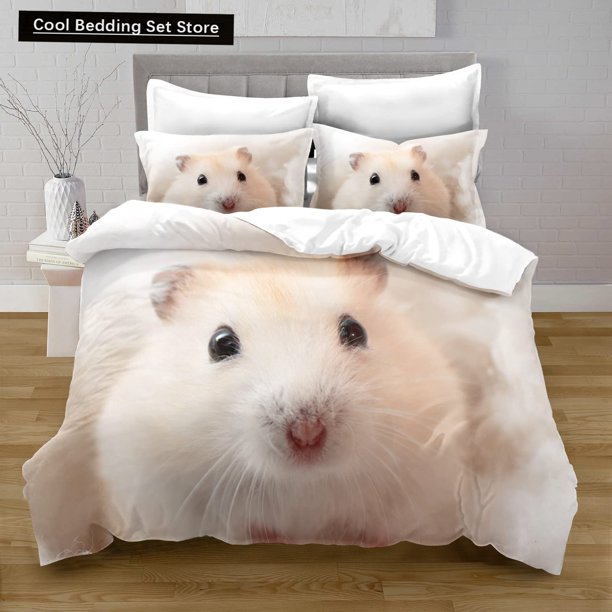 x2028 Bed SheetsHamster Duvet Cover Size Family Pet Guinea Pig Bedding Set for Kids Boys Girls Lovely Mini Animal /Quilt Cover 3-Piece Bedding Set (1 Duvet Cover + 2 Pillow Shams) nj2028