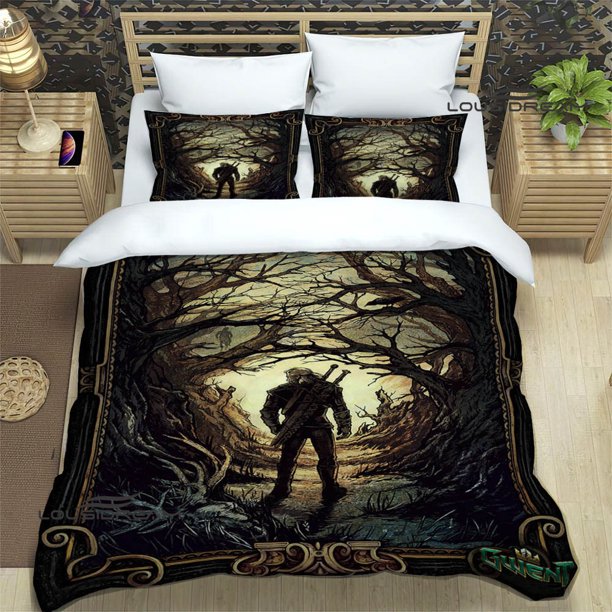 W-Witcher game Printed Bedding Sets exquisite supplies set duvet cover bed comforter set bedding set luxury birthday gift Bed Sheets