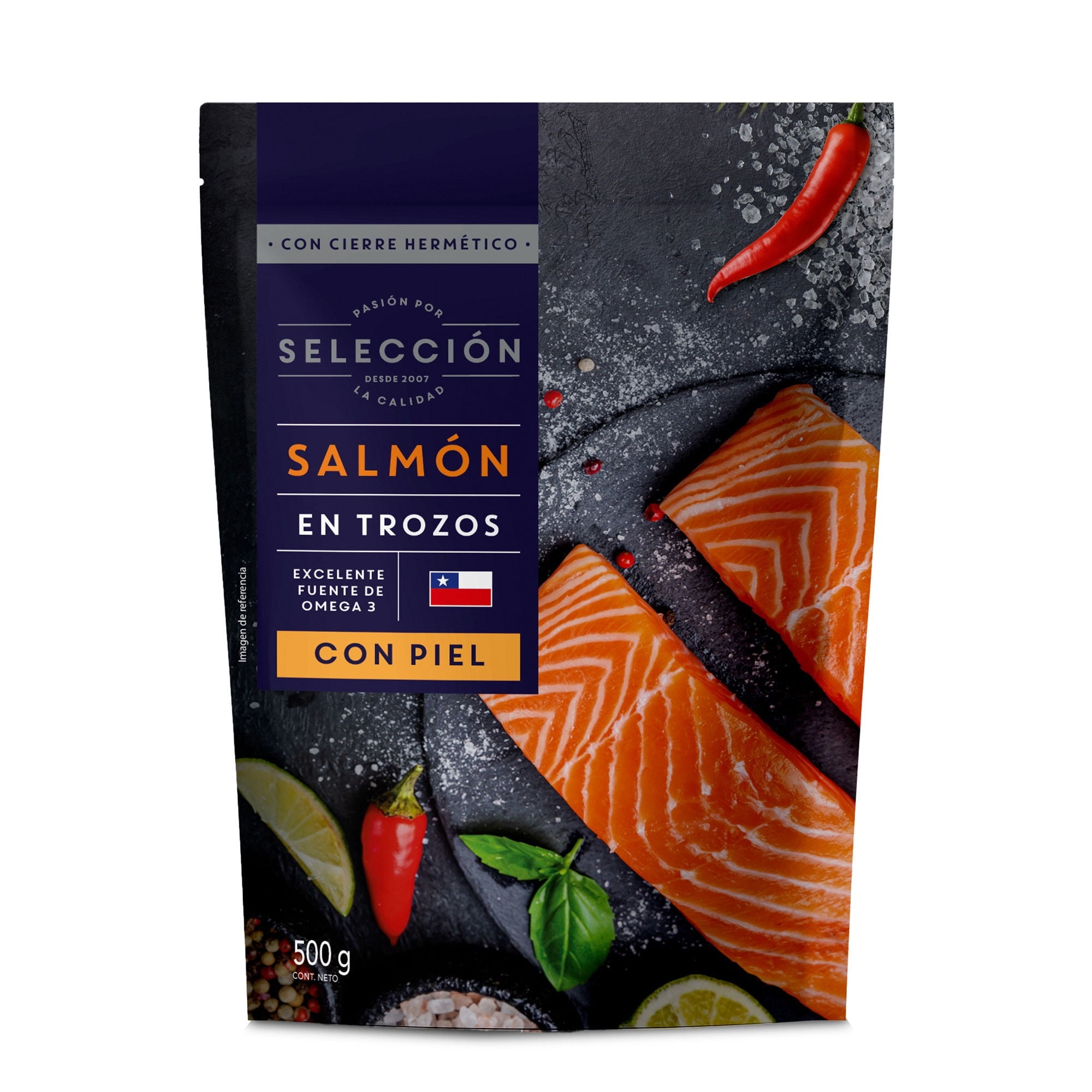 Salmón Trozos Con Piel 500 g Selección