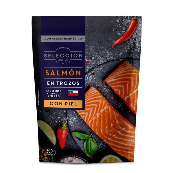 Salmón Trozos con Piel, 500 g