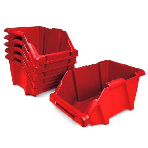 Reyplast - Set X 6 Organizadores Apilable #10 / Rojo –