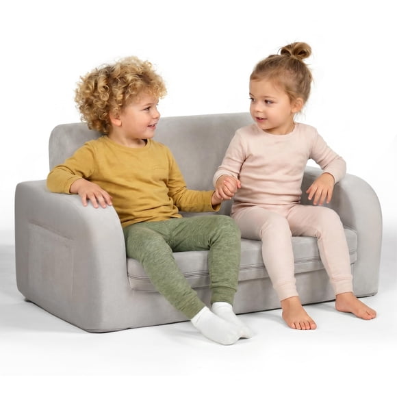 Sofá Infantil Little Dove 3 en 1 Convertible Extra Ancho Gris
