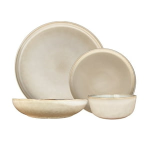 Mova - Set Vajilla 24 Piezas Cerámica Beige Linea Oslo - ( Tipo Gres )