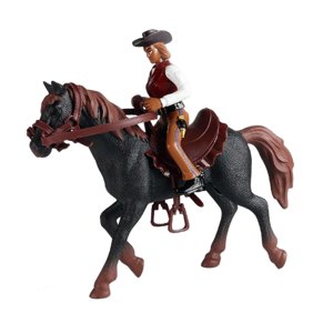 Bothyi - Colección De Juego De Estatuilla De Caballo De Simulación Para Decoración De Diseño De Escena Diy Negro Y Marrón